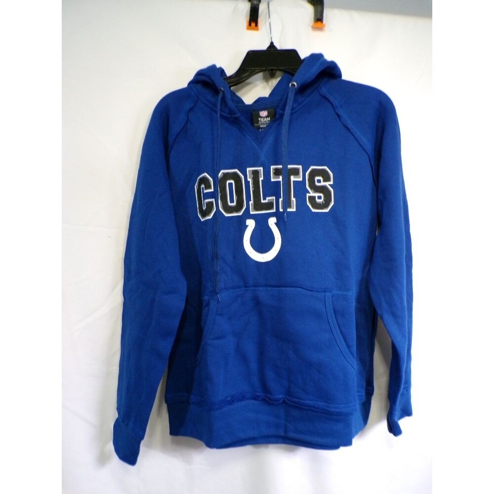 Team Apparel Womens M Colts Royal Blue Pullover Hoodie Horseshoe
